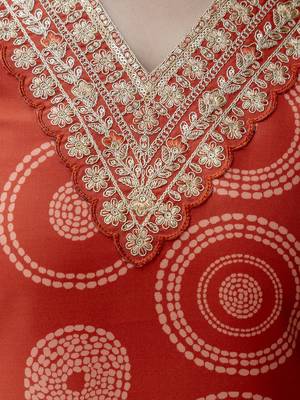 Women's Gorgeous Rayon Embroidery Straight Kurta with Pant And Dupatta Set 2