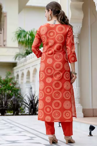 Women's Gorgeous Rayon Embroidery Straight Kurta with Pant And Dupatta Set
