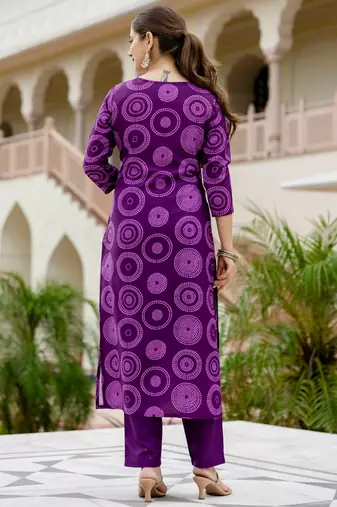 Women's Gorgeous Rayon Embroidery Straight Kurta with Pant And Dupatta Set