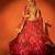 Red embroidered organza Lehenga