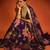 Purple embroidered organza Lehenga