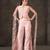 Baby pink embroidered co ord set with cape