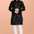 Black cotton mirror work straight men's kurta pyjama
