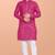 Pink cotton mirror work straight men's kurta pyjama