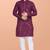 Maroon cotton mirror work straight men's kurta pyjama