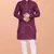 Maroon cotton mirror work straight men's kurta pyjama