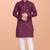 Maroon cotton mirror work straight men's kurta pyjama