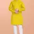 Yellow cotton mirror work straight men's kurta pyjama