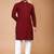 Maroon cotton schiffili work straight men's kurta pyjama