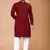 Maroon cotton schiffili work straight men's kurta pyjama