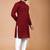 Maroon cotton schiffili work straight men's kurta pyjama