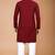 Maroon cotton schiffili work straight men's kurta pyjama
