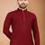 Maroon cotton schiffili work straight men's kurta pyjama