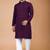 Wine cotton schiffili work straight men's kurta pyjama
