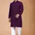 Wine cotton schiffili work straight men's kurta pyjama