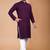 Wine cotton schiffili work straight men's kurta pyjama