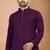 Wine cotton schiffili work straight men's kurta pyjama