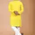 Yellow cotton schiffili work straight men's kurta pyjama