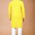 Yellow cotton schiffili work straight men's kurta pyjama