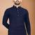 Blue cotton schiffili work straight men's kurta pyjama