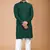 Green cotton schiffili work straight men's kurta pyjama