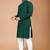 Green cotton schiffili work straight men's kurta pyjama