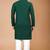 Green cotton schiffili work straight men's kurta pyjama