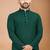 Green cotton schiffili work straight men's kurta pyjama