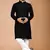 Black cotton schiffili work straight men's kurta pyjama