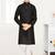 black cotton kids kurta pyjama with lining work design