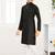 black cotton kids kurta pyjama with lining work design