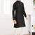 black cotton kids kurta pyjama with lining work design