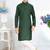 green cotton kids kurta pyjama with lining work design