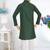 green cotton kids kurta pyjama with lining work design