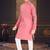 pink cotton kids kurta pyjama with lining work design