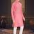 pink cotton kids kurta pyjama with lining work design