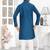 blue cotton kids kurta pyjama with lining work detail