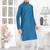 blue cotton kids kurta pyjama with lining work detail