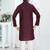 maroon cotton kid's kurta with lining work design