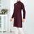 maroon cotton kid's kurta with lining work design