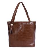 Veronly textured faux leather tote bag with tassel charm