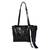 Veronly croc textured shoulder tote bag with printed scarf detail