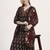 black pure cotton ethnic print a-line kurta trouser dupatta set