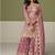 Light pink heavy shimmer silk full stitched free size upto 42 gharara suits
