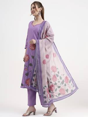 roman silk lavender kurta dupatta pant set 2