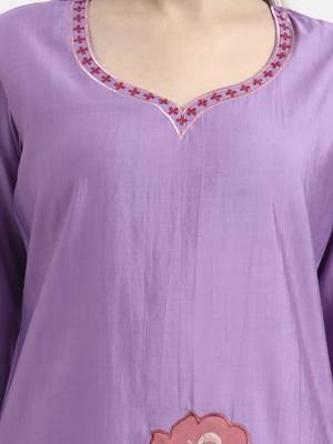 roman silk lavender kurta dupatta pant set 4
