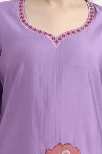 roman silk lavender kurta dupatta pant set