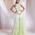 Green embroidered satin co ord set
