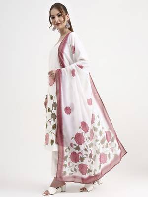 roman silk white kurta dupatt pant set 2