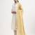 mustard yellow and off white mul chanderi silk anarkali kurta trouser dupatta set